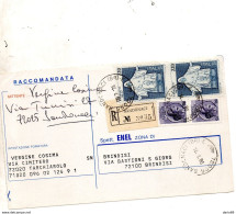 1980 CARTOLINA RACCOMANDATA CON ANNULLO SANDONACI BRINDISI - 1971-80: Storia Postale