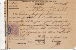 1892 RICEVUTA CON MARCA DA BOLLO - Italië