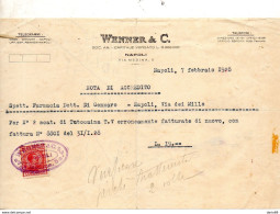 1928  NAPOLI RICEVUTA CON MARCA DA BOLLO - Cheques & Traverler's Cheques