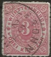 Allemagne: Wurtenberg N°38 (ref.2) - Used