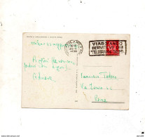 1942  CARTOLINA  CON ANNULLO  MILANO + TARGHETTA VIAGGIANDO SERVITEVI DEI TELEGRAMMI TRENO - Storia Postale