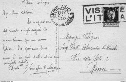 1942  CARTOLINA  CON ANNULLO  MILANO + TARGHETTA VISITATE L'ITALIA - Poststempel