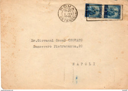 1948 LETTERA INTESTATA MINISTERO CON ANNULLO ROMA OSTIENSE + TARGHETTA UNA POLIZZA VITA  IN OGNI FAMIGLIA ITALIANA - 1946-60: Poststempel