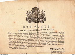 1786 TORINO UFFICIO GENERALE DEL SOLDO - Documents Historiques