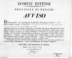 1817 REGGIO AVVISO ESPERIMENTO DI PUBBLICA ASTA - Historische Documenten