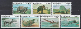 Animaux Préhistoriques Nicaragua 1987 (6) Yvert N° 1467 à 1469 Et PA 1191 à 1194 Oblitéré Used - Prehistóricos