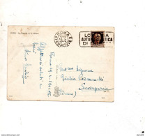 1942 CARTOLINA CON ANNULLO  ROMA + TARGHETTA  LOTTERIA AUTOMOBILISTICA DI TRIPOLI - Storia Postale
