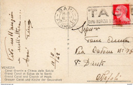 1942 CARTOLINA CON ANNULLO  BARI  + TARGHETTA  TACI - Storia Postale