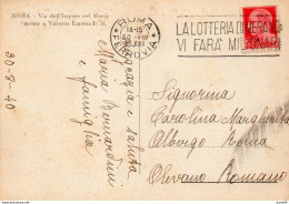 1940   CARTOLINA  CON ANNULLO ROMA  + TARGHETTA  LA LOTTERIA DI MERANO - Storia Postale