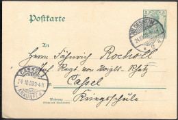 Germany Hildesheim 5Pf Postal Stationery Card Mailed To Kassel 1903 Infanterie-Regiment - Briefe U. Dokumente
