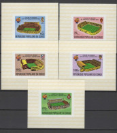 Congo 1980 Football Soccer World Cup Set Of 5 S/s Imperf. MNH -scarce- - 1982 – Spain