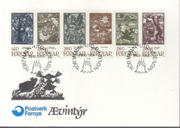 FÄRÖER  Heftchenblatt 2, FDC, Märchenillustrationen, 1984 - Faroe Islands