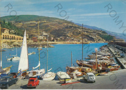 CARTOLINA  C10 BORDIGHERA,IMPERIA,LIGURIA-IL PORTO-MARE,SOLE,ESTATE,VACANZA,SPIAGGIA,BARCHE,BELLA ITALIA,VIAGGIATA 1970 - Imperia