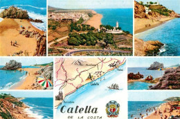 73327951 Calella Teilansichten Kuestenlandschaft Strand Felsen Landkarte Calella - Sonstige & Ohne Zuordnung
