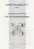 Germany Deutschland 1984-9 Fur Die Wohlfahrtspflege, Flower Flowers Blume Blumen Flora, Canceled In Berlin - 1981-1990