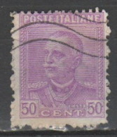 ITALIA 1928 - Effigie 50 C. - Varietà Dentellatura Fortemente Irregolare - Oblitérés