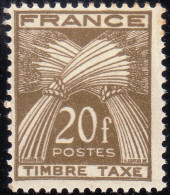 FRANCE 1947 Timbre Taxe Postage Due 20F Sc#J90 MH @P1093 - Ungebraucht