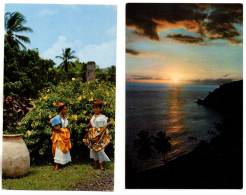 Lot De 6 CP. MARTINIQUE: Costume Créole; Couchant De Soleil Sur La Mer Des Antilles; Saint-Pierre; Trois Rivières;la Fo. - Altri & Non Classificati