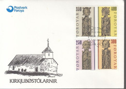 FÄRÖER  93-96, FDC, Kirchengestühlwangen, 1984 - Isole Faroer
