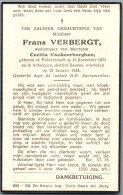 Bidprentje Pulderbos - Verbergt Frans (1871-1944) - Imágenes Religiosas