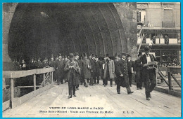 CPA 75005 75006 - Visite Aux Travaux Du Métro Place St-Michel Par Le Lord-Maire à PARIS * Métropolitain - Métro Parisien, Gares