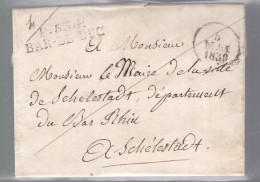 Une Lettre Dite Précurseurs    P.55.P  Bar - Le - Duc   5 Mai 1830 Destination Mairie De  Schélestadt Sélestat Bas -Rhin - 1801-1848: Precursors XIX