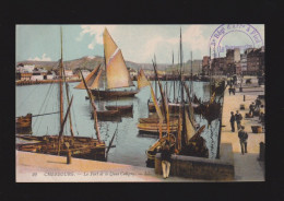 CPA - 50 - Cherbourg - Le Port Et Le Quai Caligny - Colorisée - Animée - Cachet Militaire - Circulée En 1915 - Cherbourg