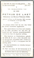 Bidprentje Puurs - De Laet Petrus (1889-1960) - Santini