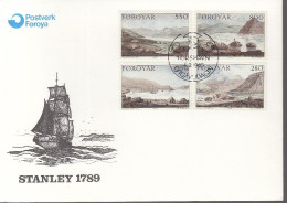 FÄRÖER  112-115, FDC, Landschaftsgemälde, 1985 - Islas Faeroes