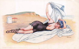 HEROUARD SUR LE SABLE  FEMME BAIGNEUSE EN MAILLOT DE BAIN - Sonstige & Ohne Zuordnung