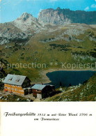 73326529 Freiburgerhuette Berghaus Mit Roter Wand Am Formarinsee Lechquellengebi - Altri & Non Classificati