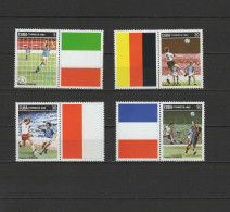 Cuba 1982 Football Soccer World Cup Set Of 4 With Labels With Flags MNH - 1982 – Espagne