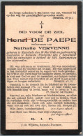 Bidprentje Ruiselede - De Paepe Henri (1846-1930) - Imágenes Religiosas