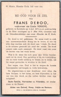 Bidprentje Rumbeke - Deroo Frans (1875-1954) - Devotion Images