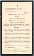 Bidprentje Rumst - Verberght Frans (1855-1934) - Imágenes Religiosas