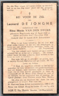 Bidprentje Rupelmonde - De Jonghe Leonard (1869-1942) - Devotieprenten