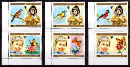 Yemen Arab Rep. 1980, Year Of The Children, Butterflies, Birds, 6val - Zangvogels