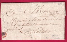 MARQUE FRANC PORT PAYE DE PORNIC LOIRE INFERIEURE NON SIGNALE PAR LENAIN POUR NANTES LETTRE - 1701-1800: Vorläufer XVIII