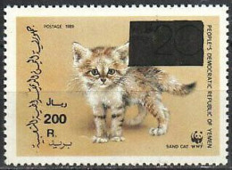 Yemen 1993, WWF, Sand Cat, Overp. 1val - Nuovi