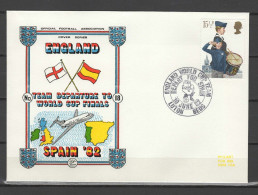 England 1982 Football Soccer World Cup Commemorative Cover, Departure Of English Team - 1982 – Espagne