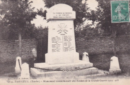 Dangeul (72 Sarthe) Le Monument Aux Morts Guerre 14/18 Croix De Guerre Circulée 1922 - Autres & Non Classés