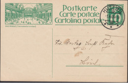 1924 Schweiz Postkarte, Zum: 99, BAD RAGAZ ( Thermalschwimmbad) ⵙ Huttwil 1.Xll.24, Papeterie Albert Fegi - Stamped Stationery