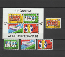 Gambia 1982 Football Soccer World Cup Set Of 4 + S/s MNH - 1982 – Espagne