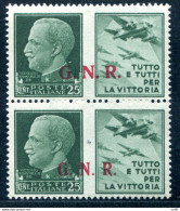 Propaganda Di Guerra"GNR" Cent.25 "Aviazione" Soprastampa II E III Tipo - Nuevos