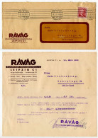 Germany 1936 Cover W/ Letter & Invoice; Leipzig - RAVAG, Rauchwaren-Versteigerungs To Schiplage; 12pf. Carl Benz - Lettres & Documents