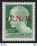 1943 Repubblica Sociale Lire 20 G.N.R. Brescia II MNH Sassone N. 487/II - Altri & Non Classificati