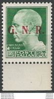 1943 Repubblica Sociale Lire 20 G.N.R. Brescia III Var MNH Sassone N. 487/IIId - Otros & Sin Clasificación