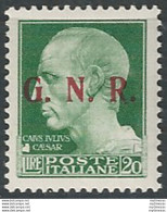 1943 Repubblica Sociale Lire 20 G.N.R. Brescia III MNH Sassone 487/III - Autres & Non Classés