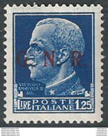 1943 Repubblica Sociale Lire 1,25 G.N.R. Brescia III Var MNH Sassone 480/IIIg - Altri & Non Classificati