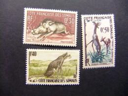 56 COTE DES SOMALIS COSTA DE SOMALIA 1958  / FAUNA SALVAJE / YVERT 287 /289 * MH - Neufs